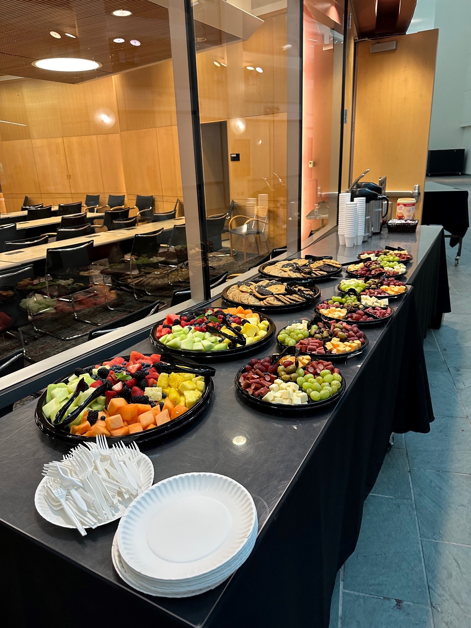 Food table for colloquium reception