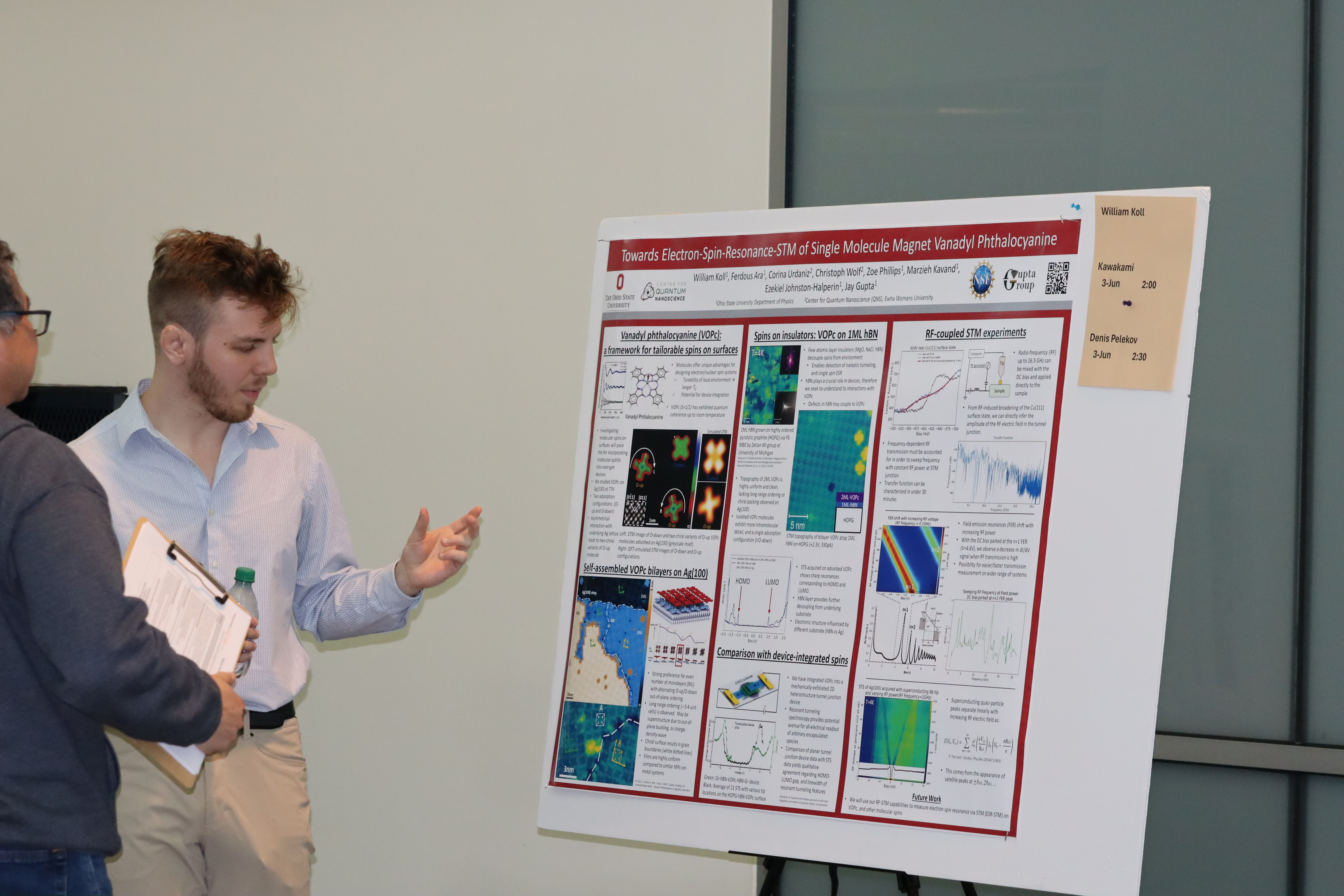 Student presenting their research at the DeMartini poster competition