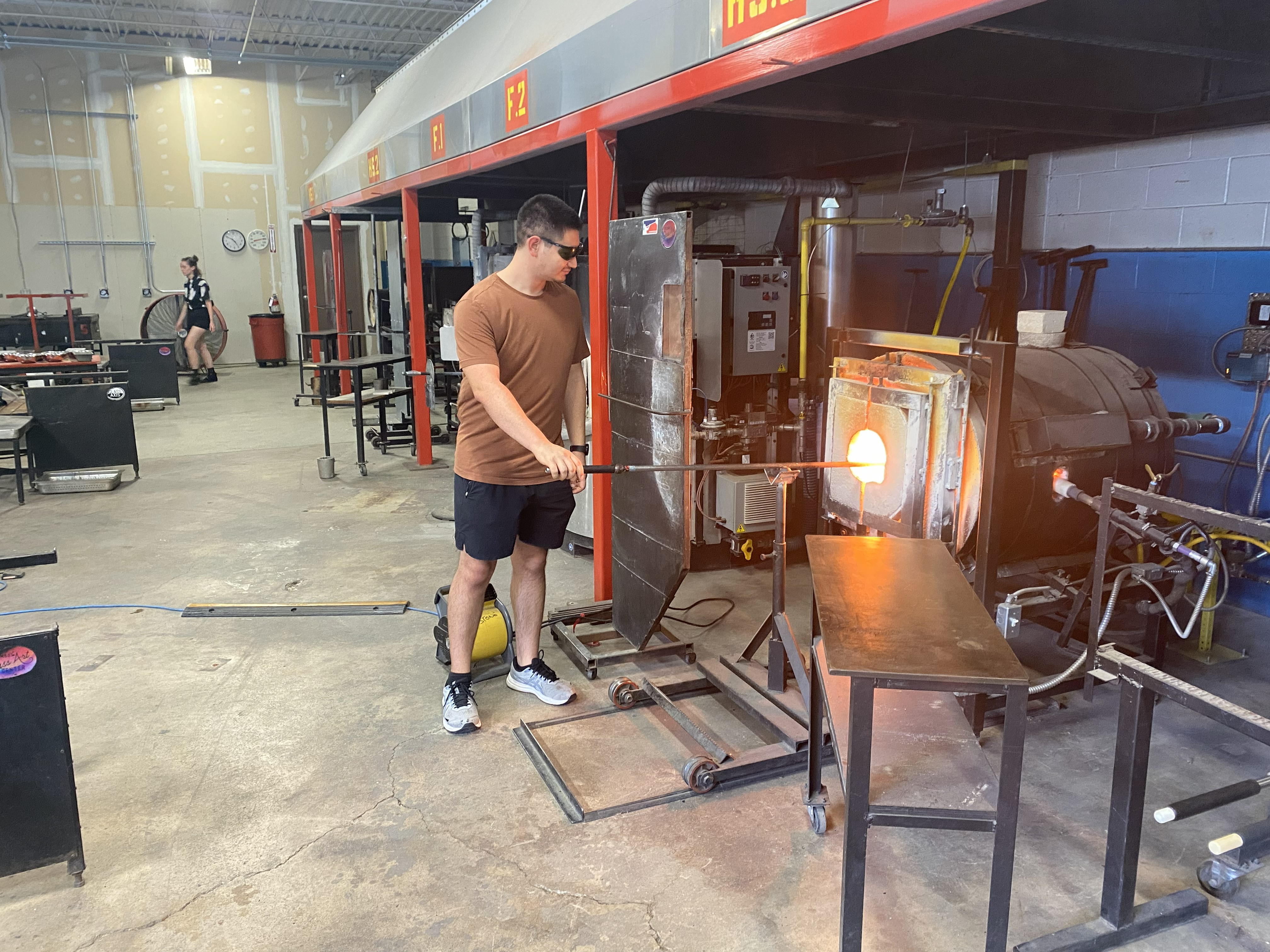 Student working during REU