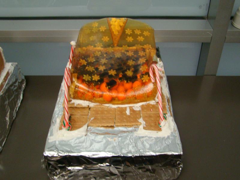 Gupta Gingerbread Gingerbread house with jello roof