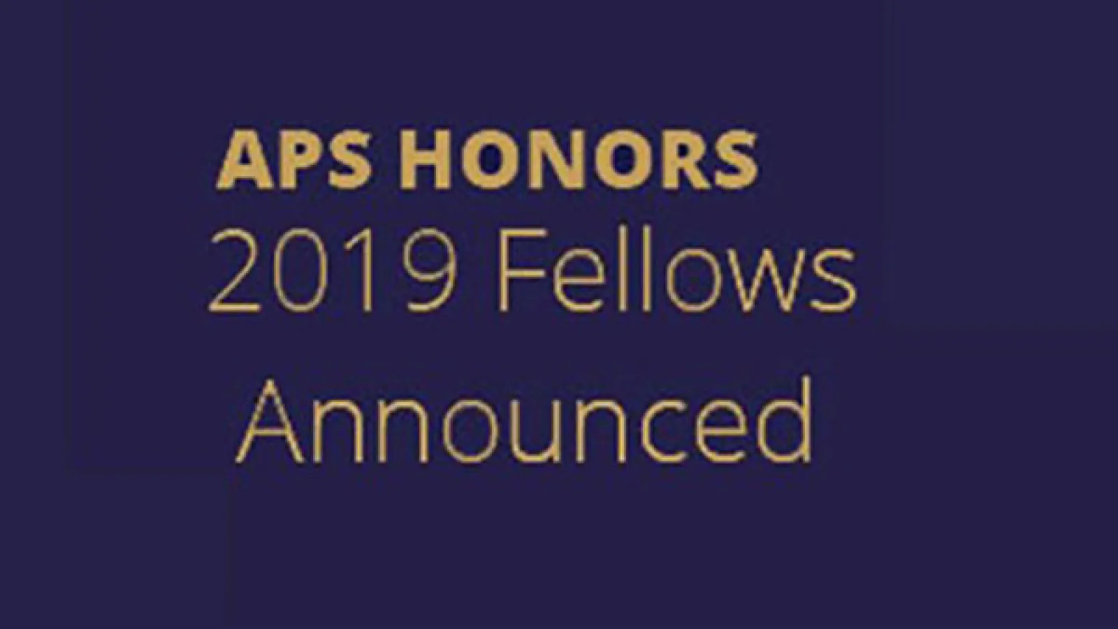 APS Fellow Announcement