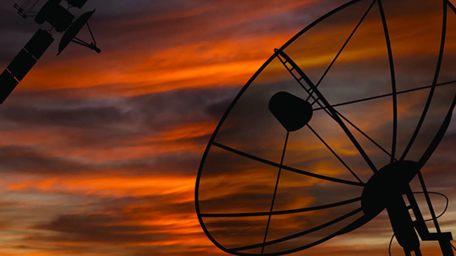 Satellite dish at sunset Photo credit: Getty images