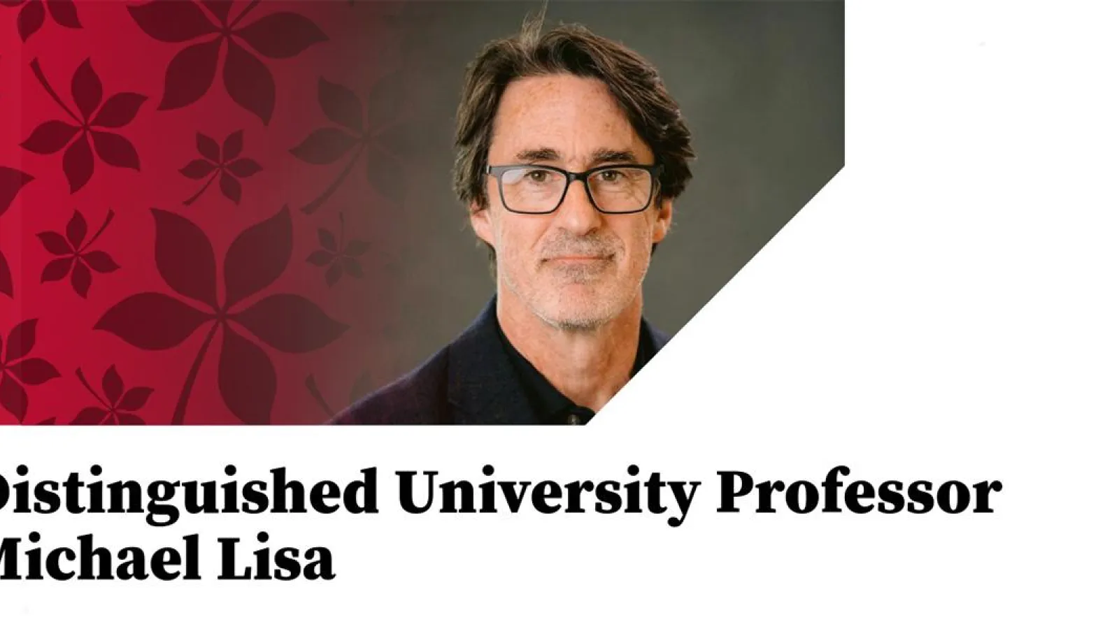 Mike Lisa headshot over "Distinguished University Professor"