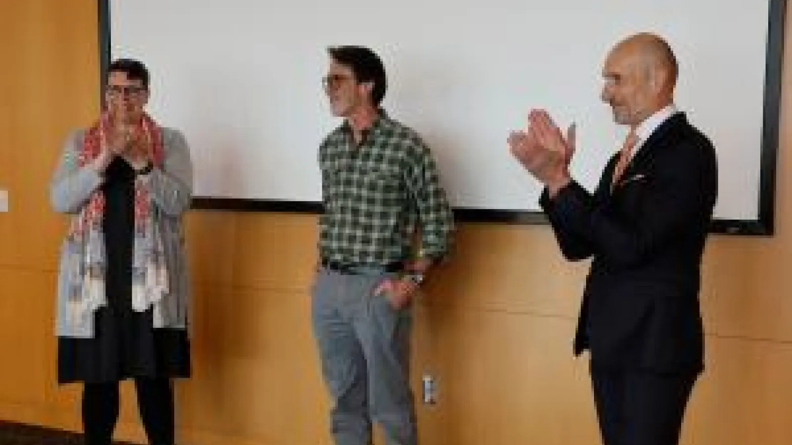 Mike Lisa being surprised with award announcement