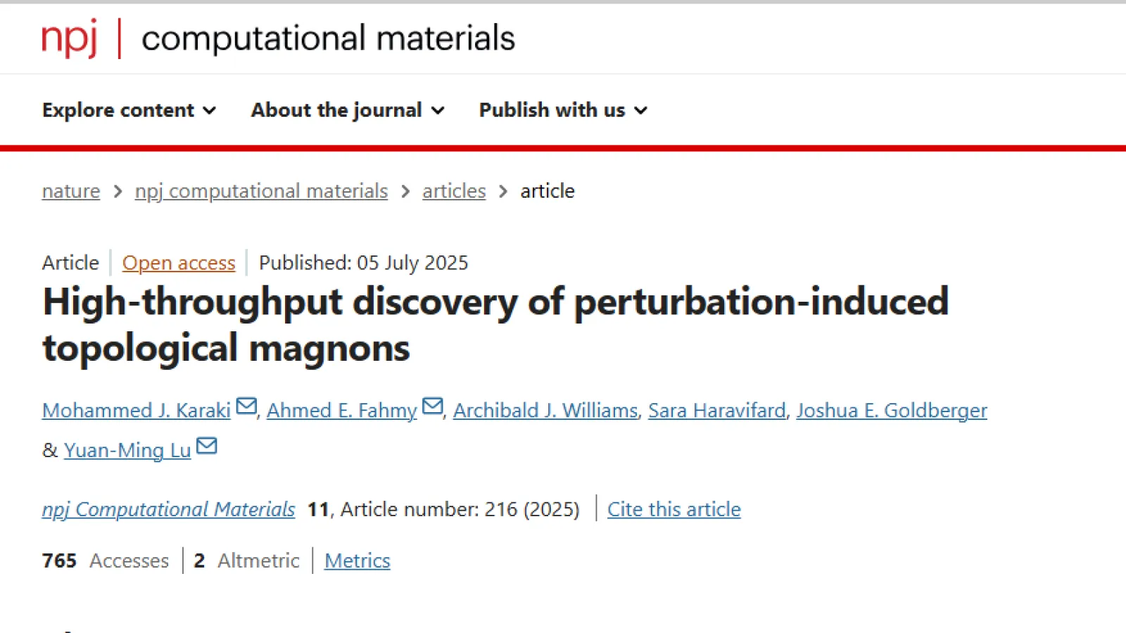 Introduction to NPJ article