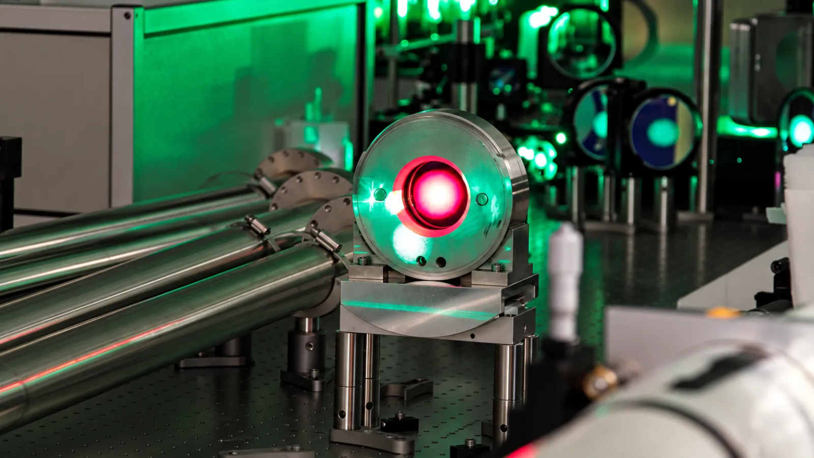 Green lit lazer with red in the middle
