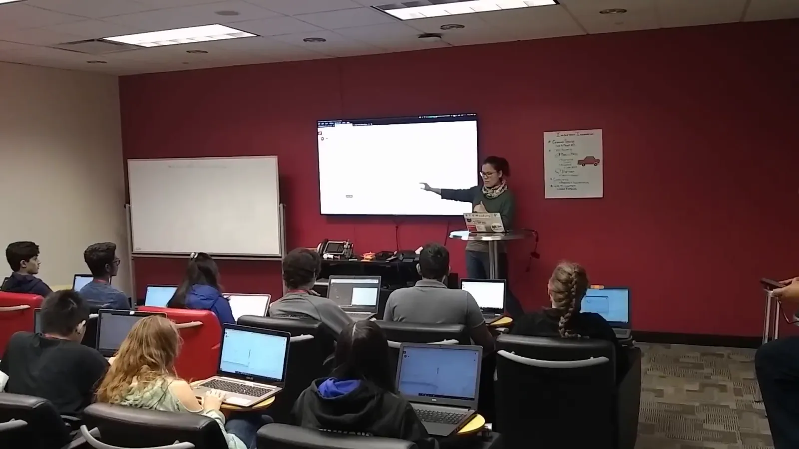 Instructor presenting to students