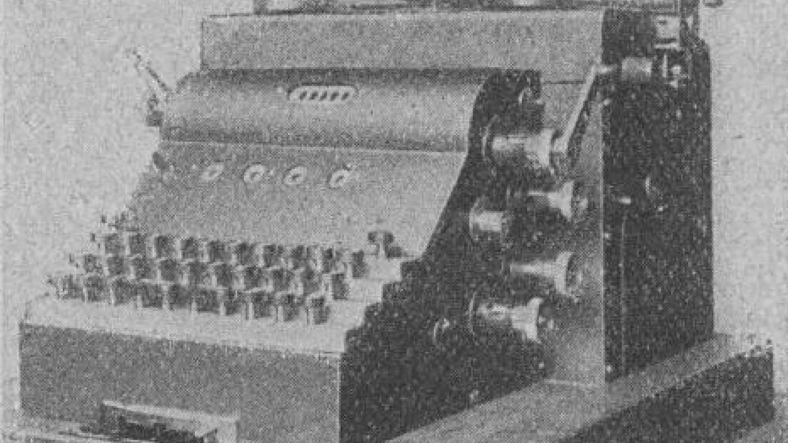 Enigma Machine in black and white