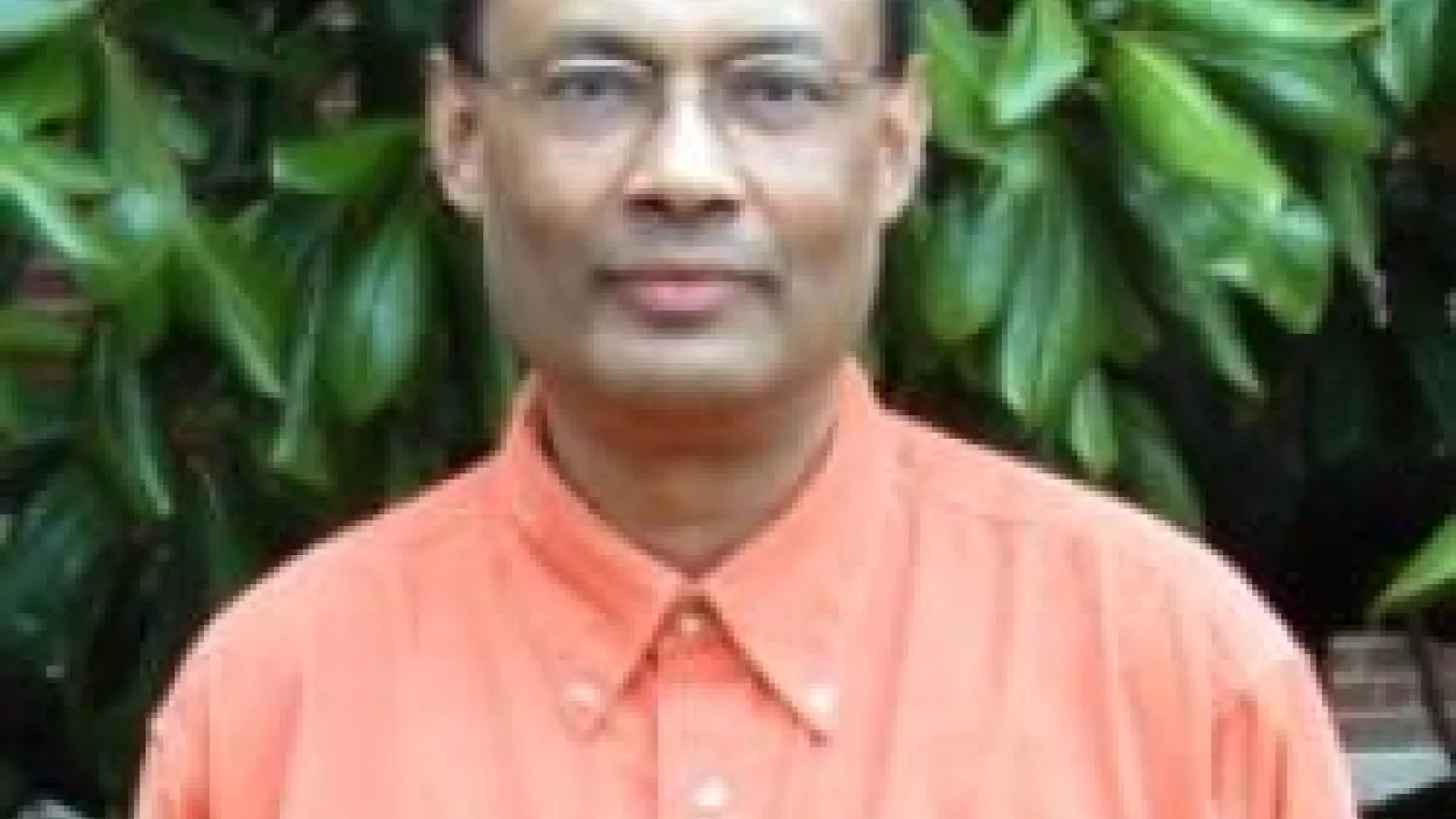 Sankar Das Sarma in front of leafy plants