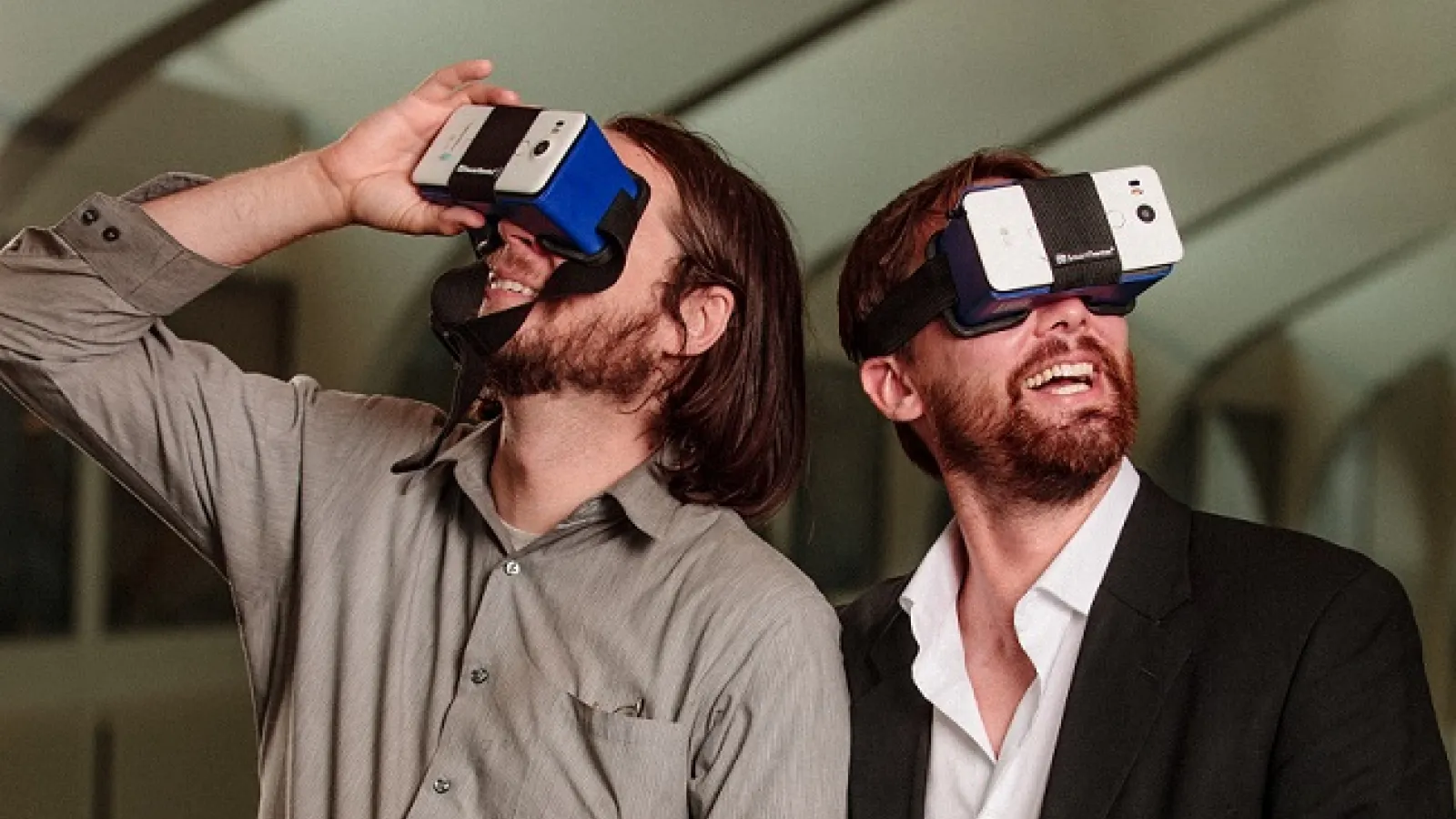 Chris Orban and Chris Porter with VR goggles