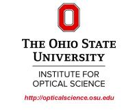 A logo for the Institute for Optical Science at The Ohio State University, featuring their website link at https://opticalscience.osu.edu/. 