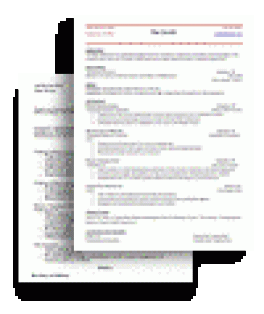 Stacked, blurred out sample resumes