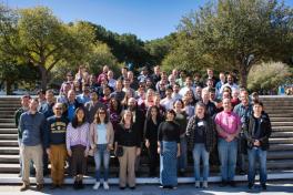 A group photo of NOvA collaboration gathered at Fermilab.