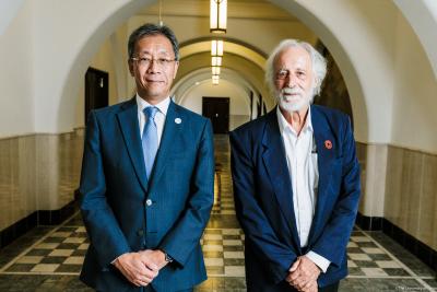 Pierre Agostini and the President of the University of Tokyo