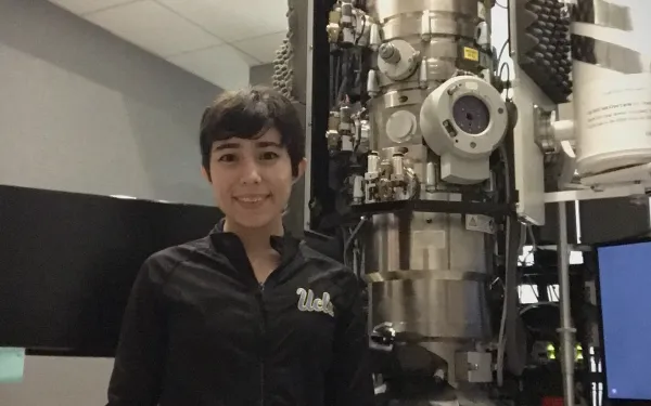 Nancy in the research lab