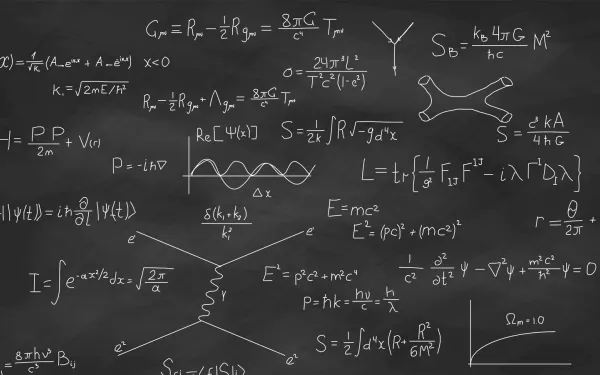 chalkboard with equations