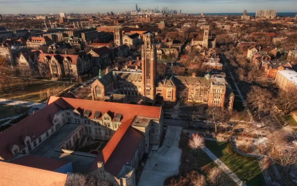 University of Chicago aerial campus view