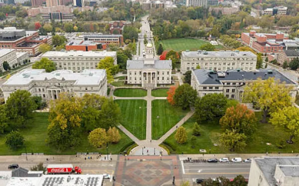 University of Iowa campus aerial view