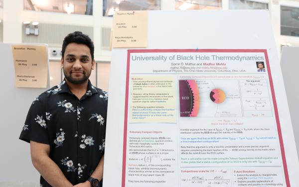 Grad student Madhur Mehta with his research poster