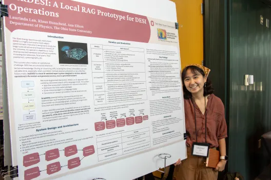 Laurinda Lan smiling with poster
