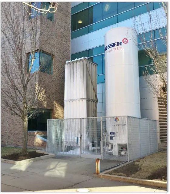 liquid nitrogen tank outside of the PRB