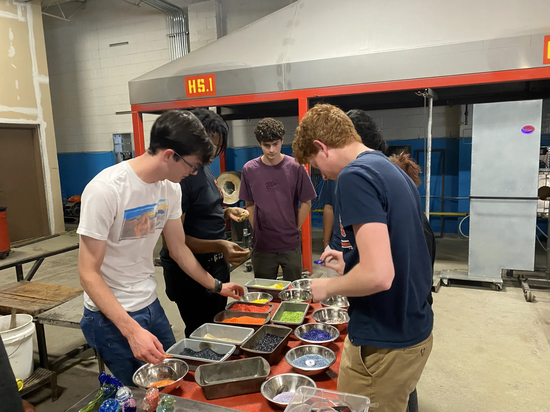 Students working during REU 