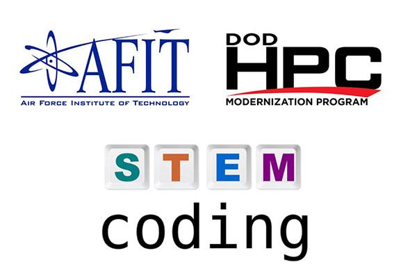 STEM Coding, AFIT, and DODHPC Logos
