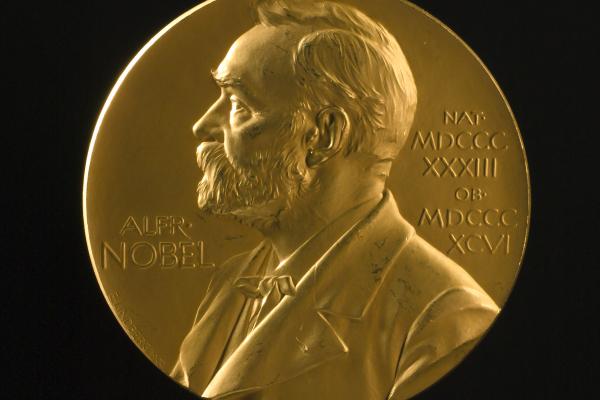 Nobel Prize on black background