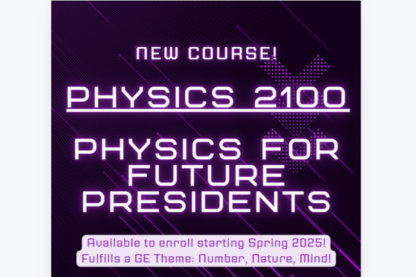Physics 2100 title in glowing purple font
