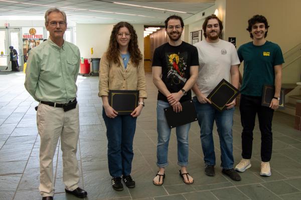 Vice Chair Andrew Heckler and four of the GTA award winners