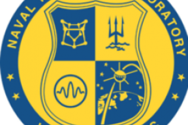 A logo for the Naval Research Academy featuring blue and yellow colors.
