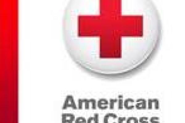 A logo for the American Red Cross featuring a red cross on a white background.