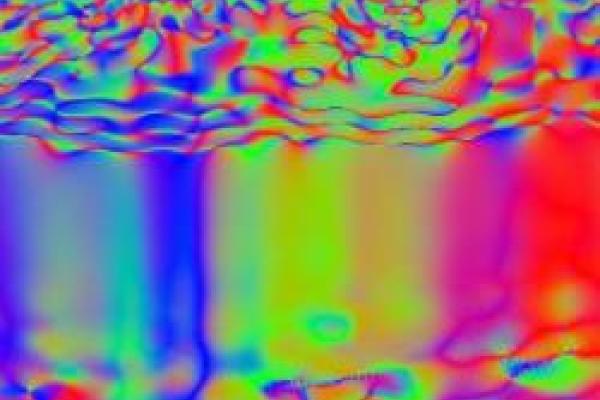 Rippled, rainbow, technicolor graphic