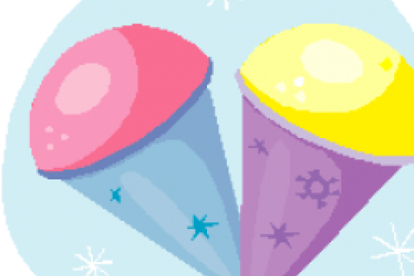 Clip art of two snow cones