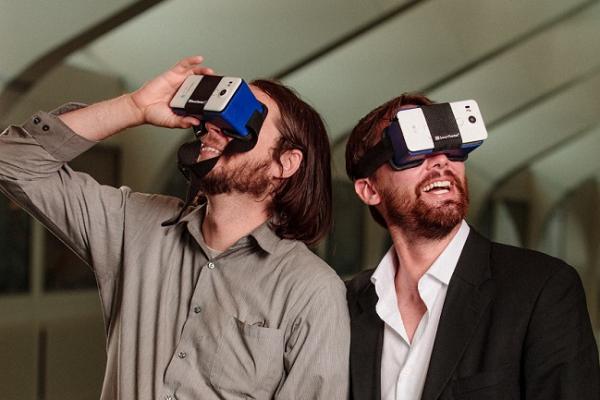 Chris Orban and Chris Porter with VR goggles