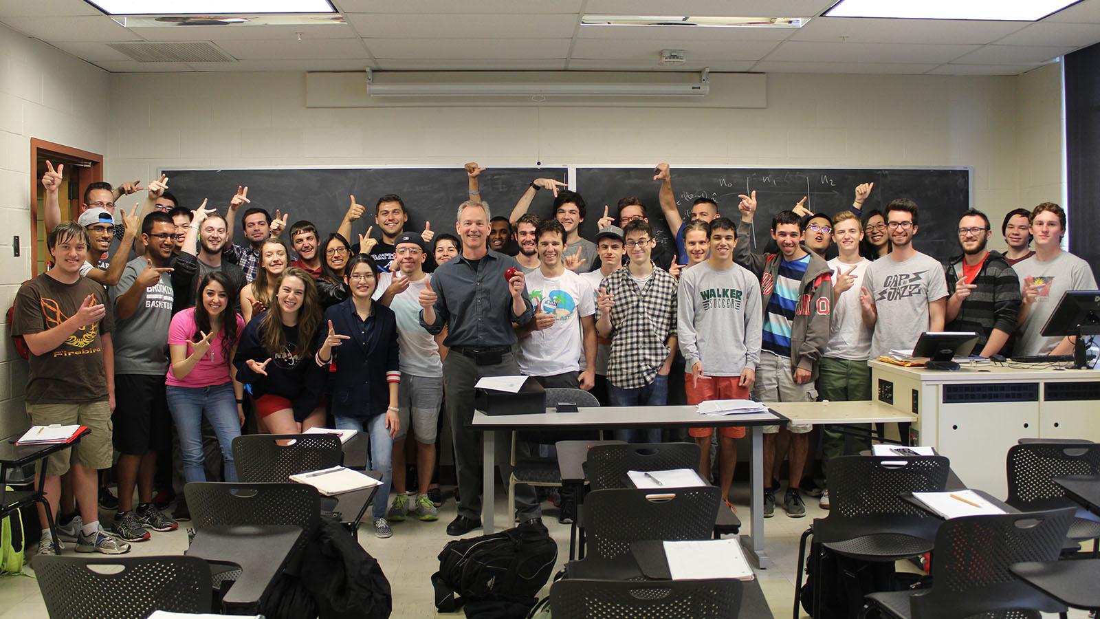 E&M students with their professor