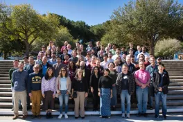 A group photo of NOvA collaboration gathered at Fermilab.